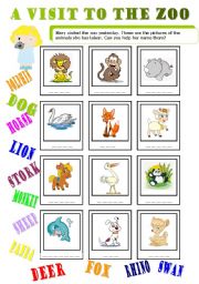 English Worksheet: a visit to the zoo 2/2