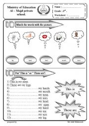 English Worksheet: body parts