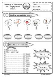 English Worksheet: body parts