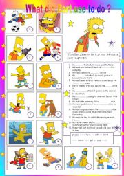 English Worksheet: What did Bart use to do  ?