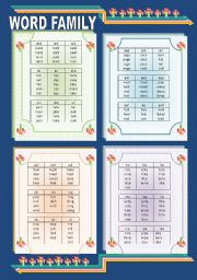 English Worksheet: WORD FAMILIES