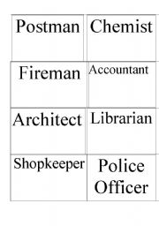 English worksheet: Job Title Flashcards 