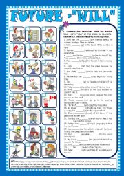 FUTURE FORM WITH WILL - AFFIRMATIVE, NEGATIVE and INTERROGATIVE FORMS (+KEY) - FULLY EDITABLE