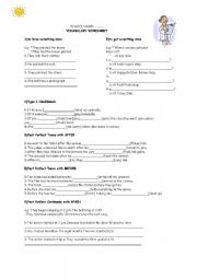 English Worksheet: mixed exercises