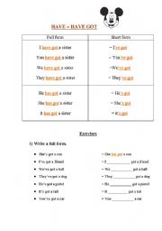 English Worksheet: Present Simple (HAVE/HAS)