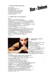 English Worksheet: Stan by Eminem