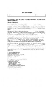 English Worksheet: English Worksheet