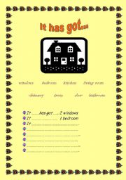 English worksheet: it/she/it   has got