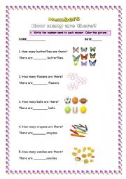 English Worksheet: Numbers/how many are there?