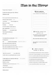 English Worksheet: Man In The Mirror by Michael Jackson