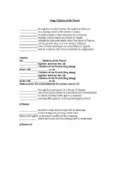 English worksheet: Sing Children of the World by Dawud Wharnsby