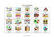 English Worksheet: Picture Dictionary-places