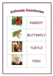 English worksheet: animal dominoes