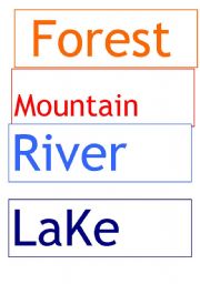 English worksheet: word cards landscape