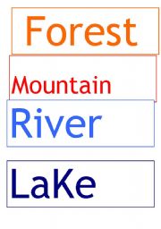 English Worksheet: word cards landscape