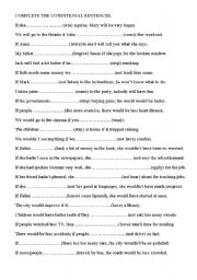 English Worksheet: conditional sentences all types.