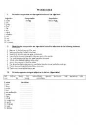 English worksheet: Degrees of comparison 2