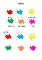 English Worksheet: Colours