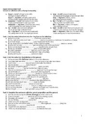 English Worksheet: gerund and infinitive with the change of meaning