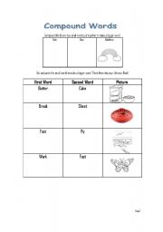 English Worksheet: Compound Words