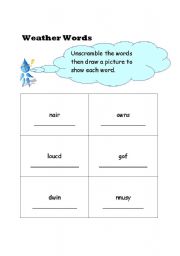 English worksheet: weather worksheet