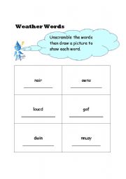English Worksheet: weather worksheet