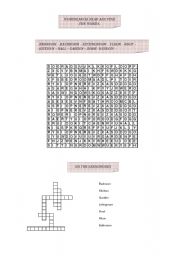 English worksheet: WORDSEARCH AND CROSSWORDS