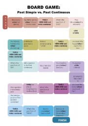 English Worksheet: Past Simple vs Pres. Continuous BOARD GAME***