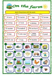 English Worksheet: On the farm