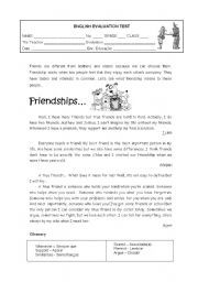 English Worksheet: Friendships