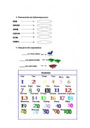 English worksheet: Unscrumble