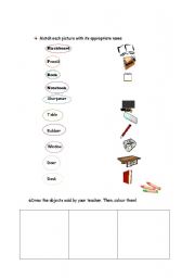 English worksheet: classroom