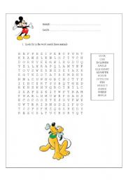 English worksheet: THE  ANIMALS WORDSEARCH