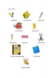 English Worksheet: school objects