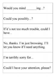 English Worksheet: Politeness Flashcards