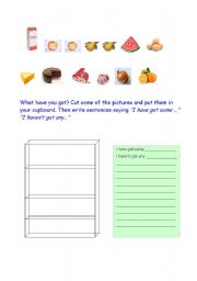 English Worksheet: Food vocabulary Ive got some / I havent got any