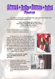English Worksheet: Edward + Bella = Romeo + Juliet Part II