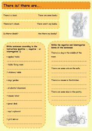 English Worksheet: there is there are