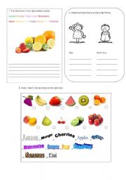 English worksheet: Fruits