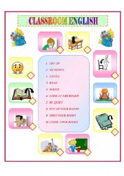 English worksheet: classroom English
