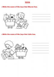 English Worksheet: toys