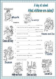 English Worksheet: A day at school