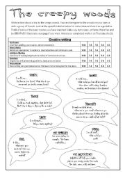 English Worksheet: The Creepy Woods