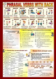 English Worksheet: Phrasal verbs with back 