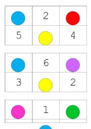 English Worksheet: Colours and numbers bingo
