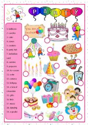 English Worksheet: party-matching