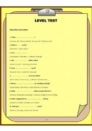 LEVEL TEST to test ALL levels!!!