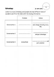 English worksheet: An Exam consist of listening ,reading ,writing