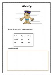 English worksheet: My body