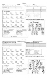 English Worksheet: Test on Family, numbers, days of the week and moths